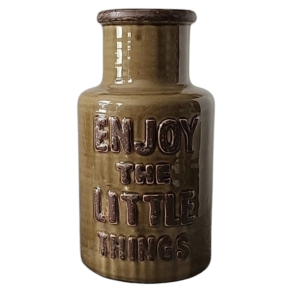 🎉🎉***CLEARANCE***🎉🎉Pier 1 Enjoy the Little Things pottery urn crock - Picture 1 of 9